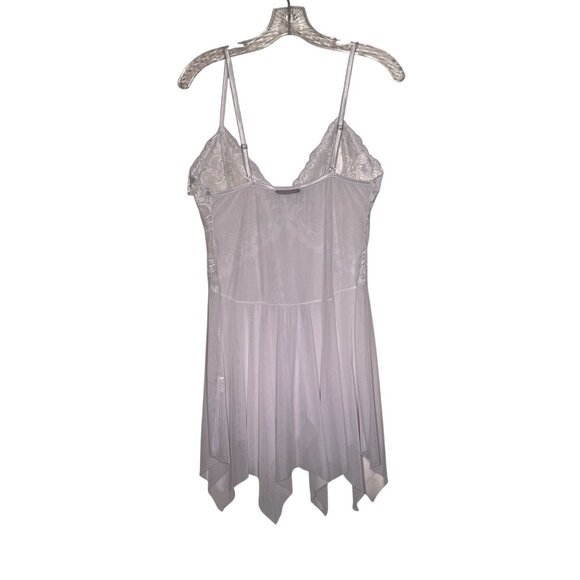 Avidlove M White Lace Babydoll Lingerie Adj Straps Satin Bow Sheer Mesh Skirt - Picture 2 of 15